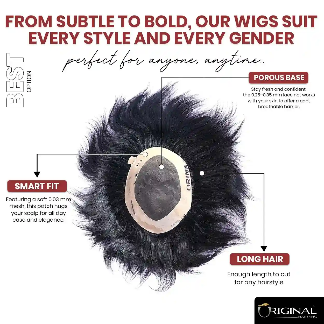 MONO 5.1 Hair Patch for Men – Natural Look Human Hair System